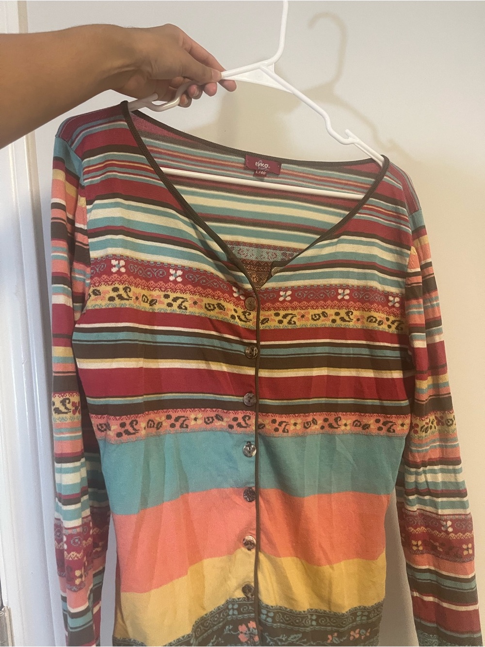 IVKO Multicolor Striped Button-Front Women's Top